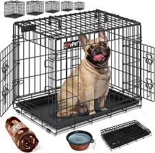 Lovpet® Fällbar Hundbur med Fleecefilt